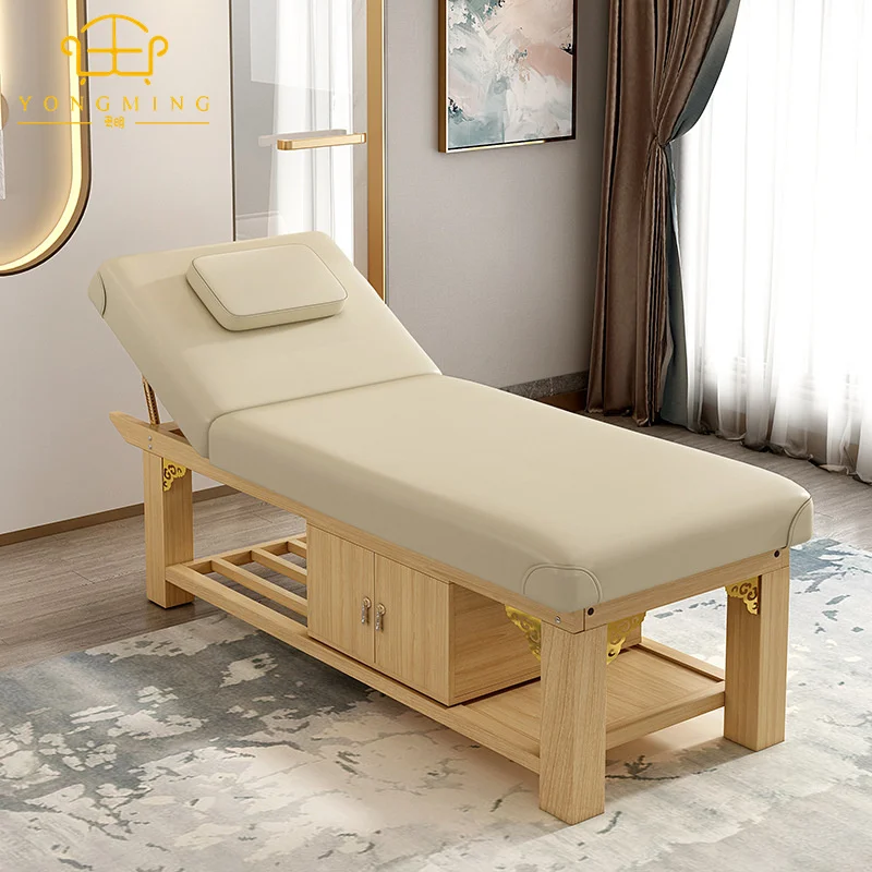 Salon Shop High Quality Solid Wood Beauty Bed Electrical Circuitry Control Massage Bed