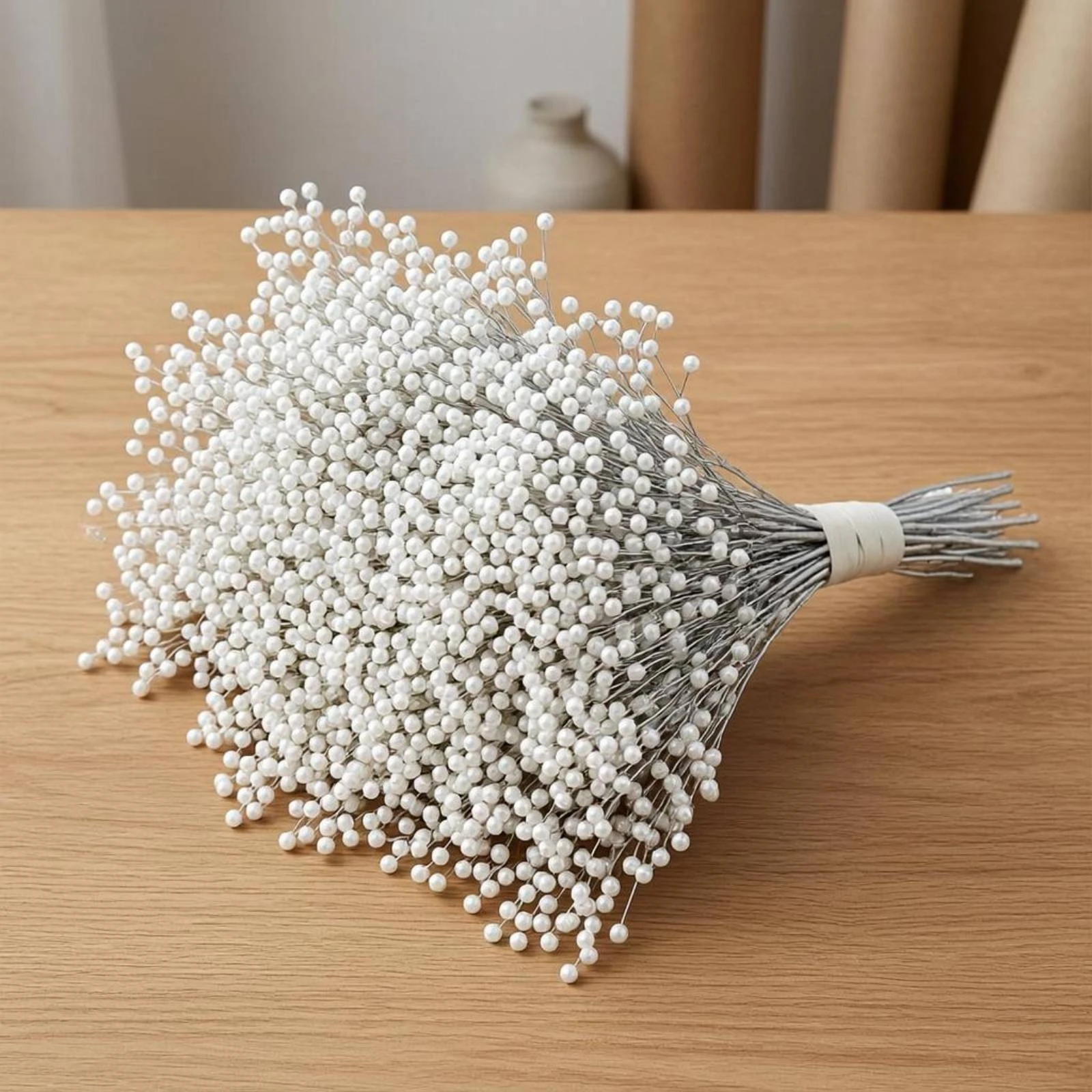 50 Piezas de Ramilletes de Perlas de 24 cm, Accesorio para Ramos de Flores, Decoración para el Hogar, Centro de Mesa