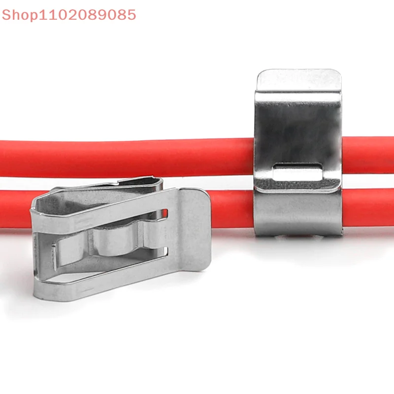 10-Unit Stainless Steel Solar Power Cable Clip Pack for 2 PV Wires