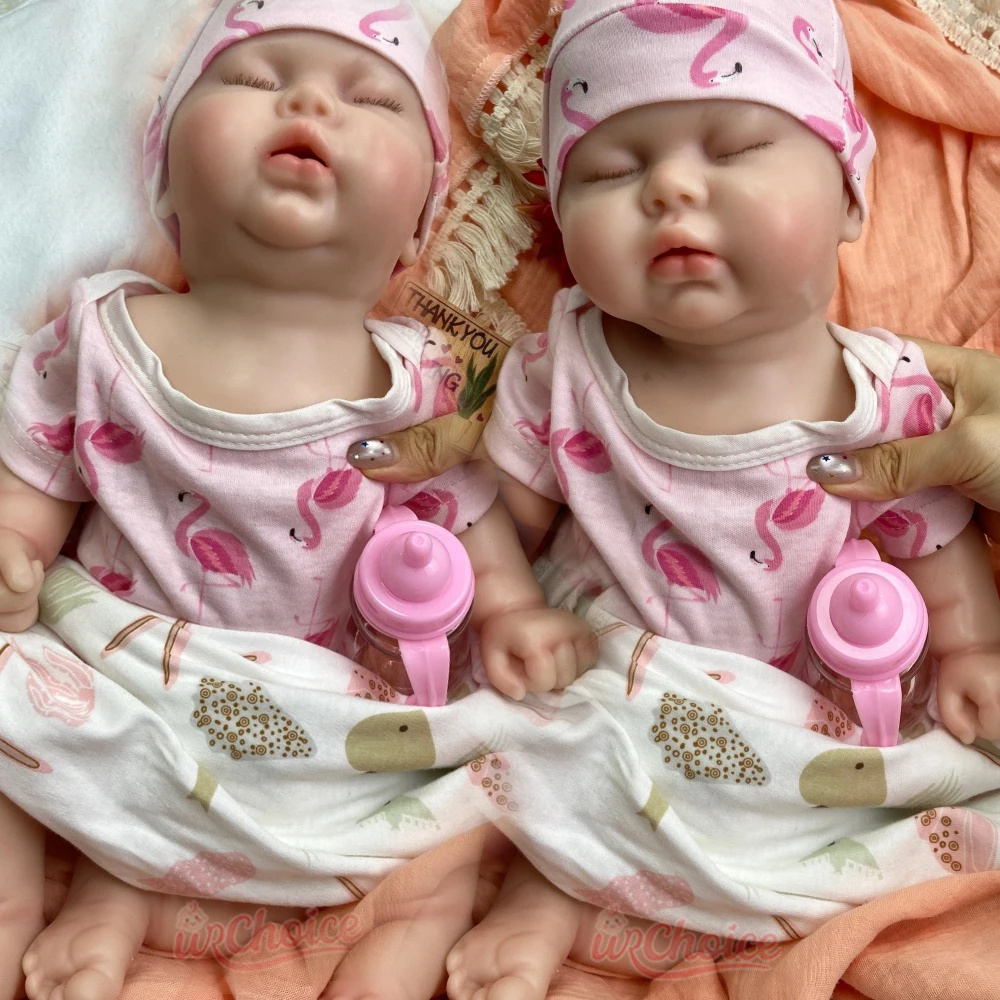 19inch Full Pure Silicone Reborn Doll Chubby Real Newborn Soft to Hold Calming Therapy Doll for Dementia Patients Daily Support