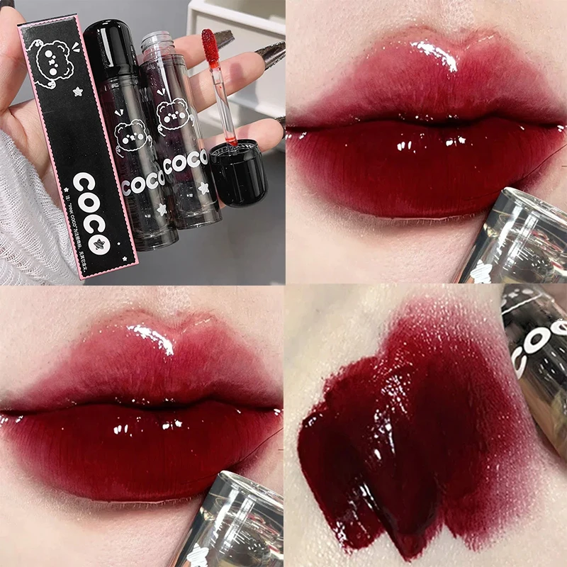 Lápiz labial resistente al agua con textura hidratante, brillo de labios de Color té rojo, tinte de labios desnudo duradero, Cosméticos de maquillaje