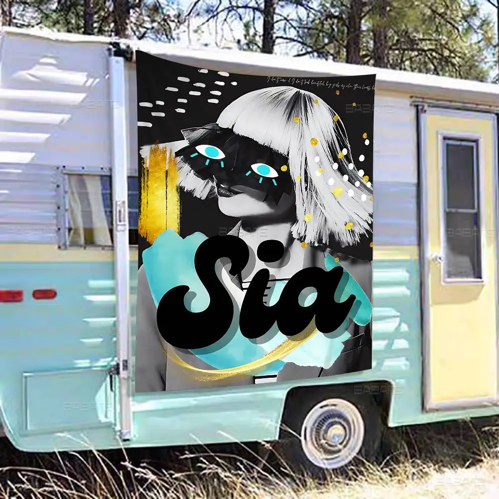 Classic Singer S-Sia Small Size Cheerleading Banner Hand Pulled Flag Outdoor Atmosphere Flags