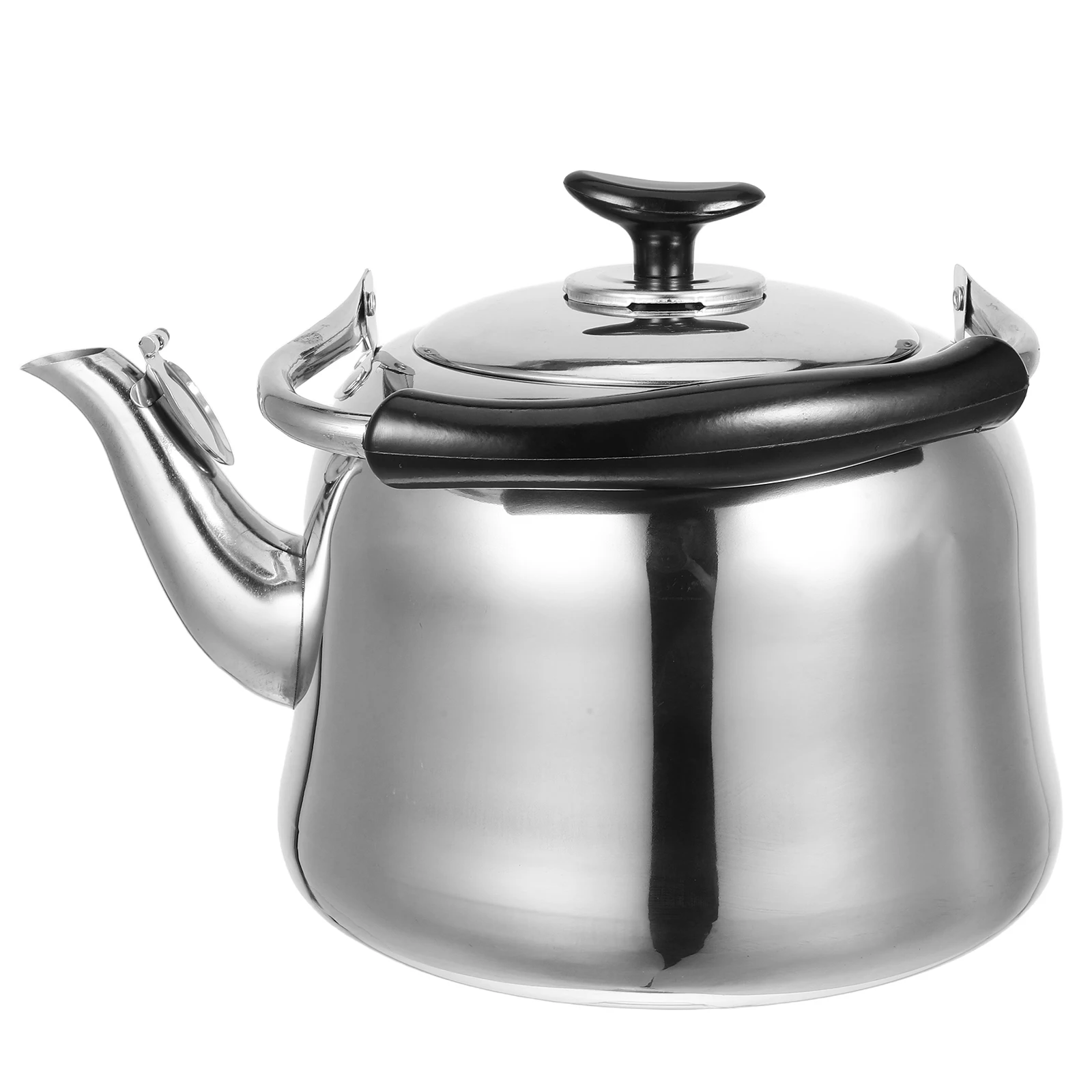 

Stainless Steel Kettle High Capacity Thickened Silver Stovetop Teapot Hot Water Large Size Whistling Suitable Induction