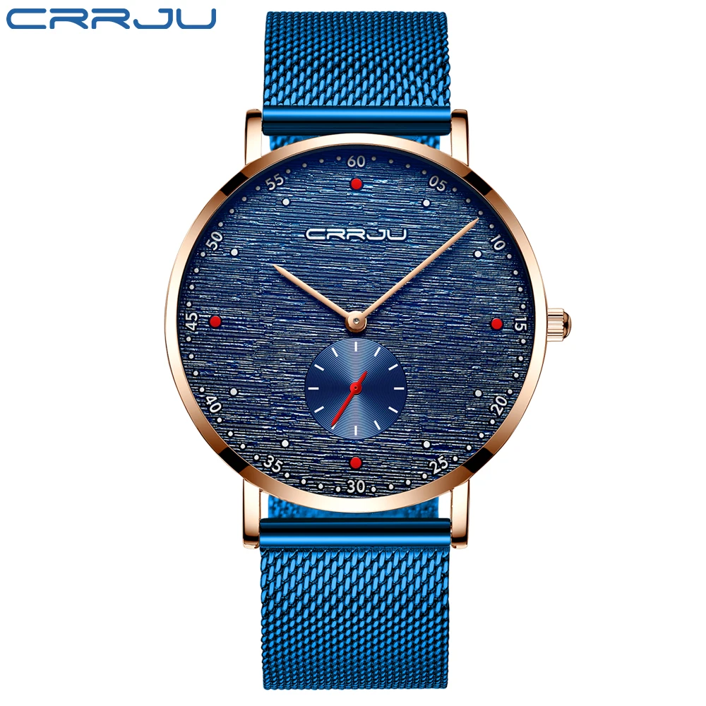 CRRJU Watch Top Brand Luxury Watch Men Stainless Steel Business Clock Waterproof Watches Mens Luxury Sport Quartz Wrist Watch