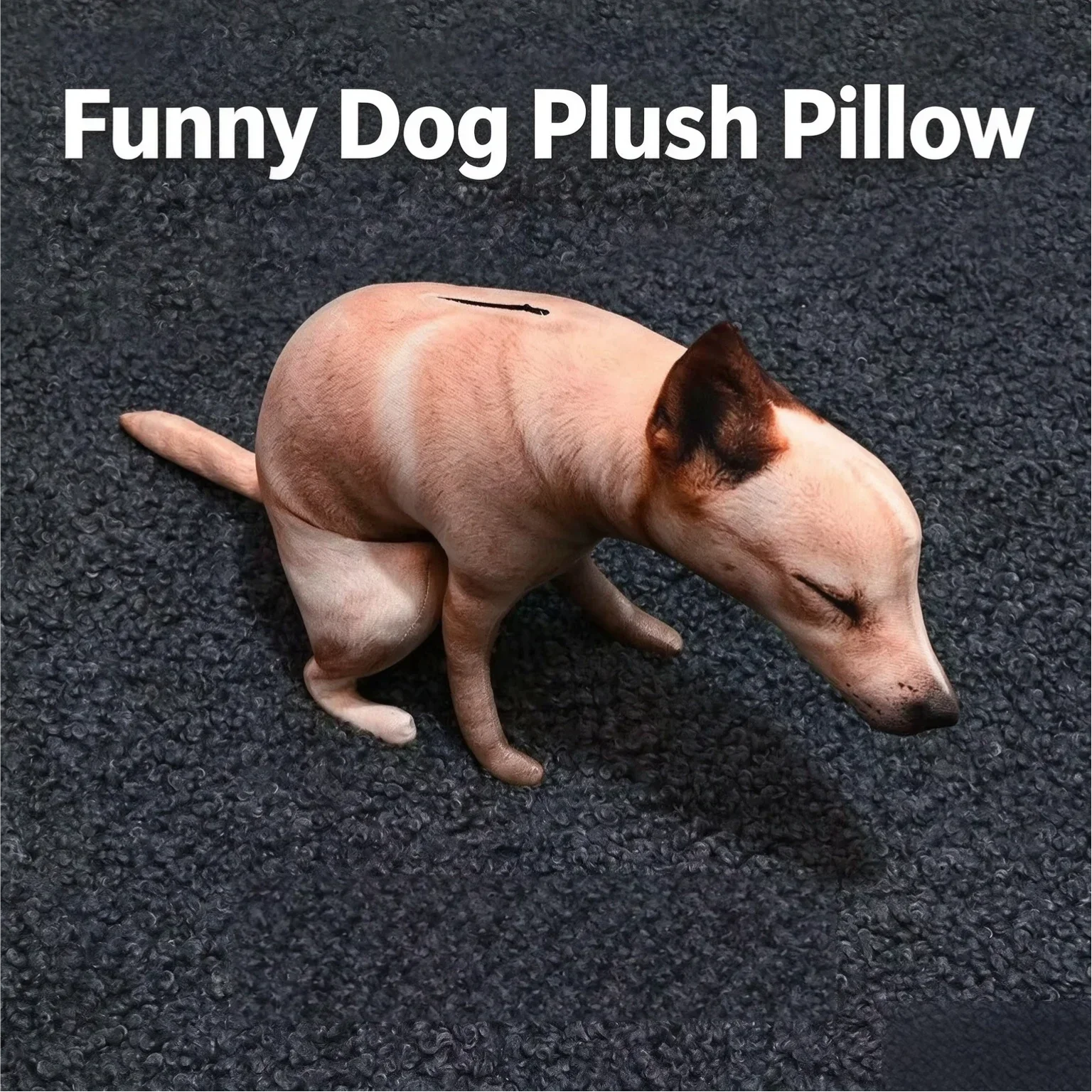 Novelty Funny Squat Dog Plush Throw Pillow 3D Realistic Animal Cushion Sofa Office Home Decor Gift