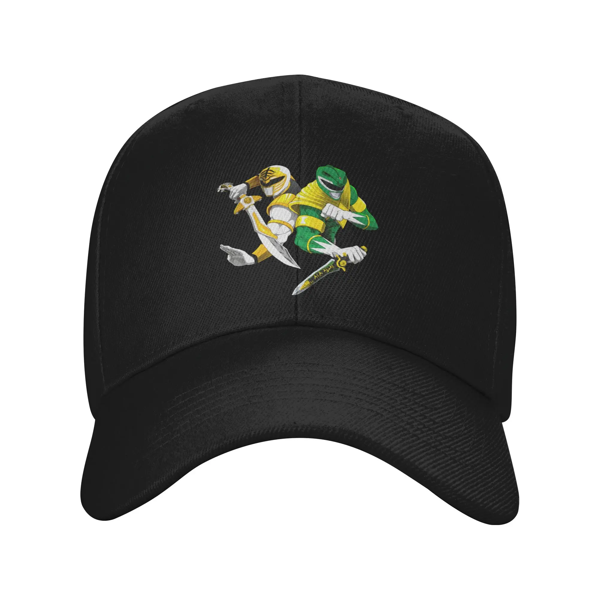 Gorras de béisbol Power Rangers verdes y blancas para hombres y mujeres, sombreros para el sol estilo hip-hop, sombrero de pesca de poliéster transpirable