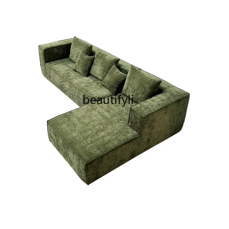 G1218 Italian Style Fabric Tofu Block Down Filling Living Room Sofa Pure Sponge Export Vacuum Compressed Sofa