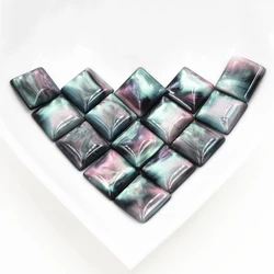 Nieuwe Mode 40 Pcs 12 Mm Zwarte Kleur Vierkante Stijl Plat Hars Cabochons Cameo-O7-11