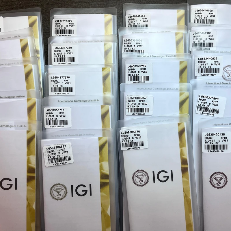 1CT IGI مختبر الماس DEFG IF VVS1-VS2 جولة HPHT IGI شهادة سوبر الأبيض نمت الحجر مصنع بالجملة #5