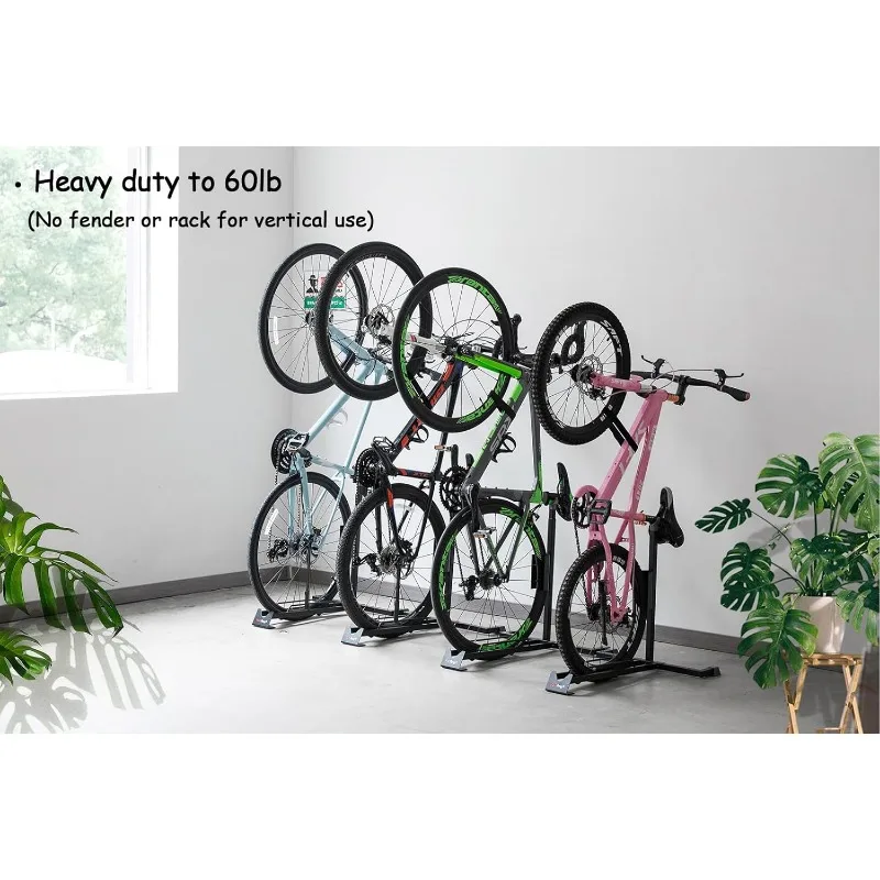 Bike Stand Heavy Duty,Vertical and Horizontal Bike Storage,Upright Bicycle Stand Indoor,Standing Bike Rack for Garage