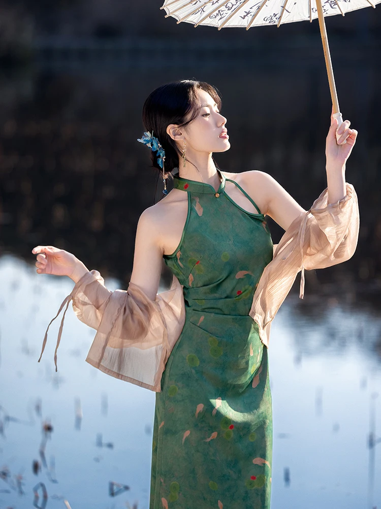 

Ele een Long Ne Gown Slimming Waist Design Suitable for Office Wear Comfortable Polyester Blend New 2025 Su...