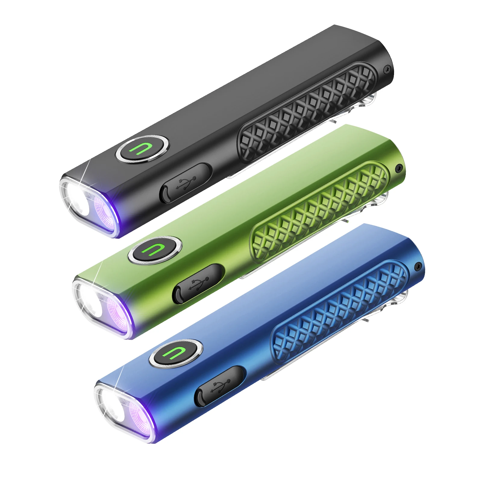 

UltraFire S3 EDC Flashlight 1200 Lumen 3-in-1 IPX6 Pocket Flashlight 365nm UV Light Type-C Rechargeable Magnetic Tail Work Light