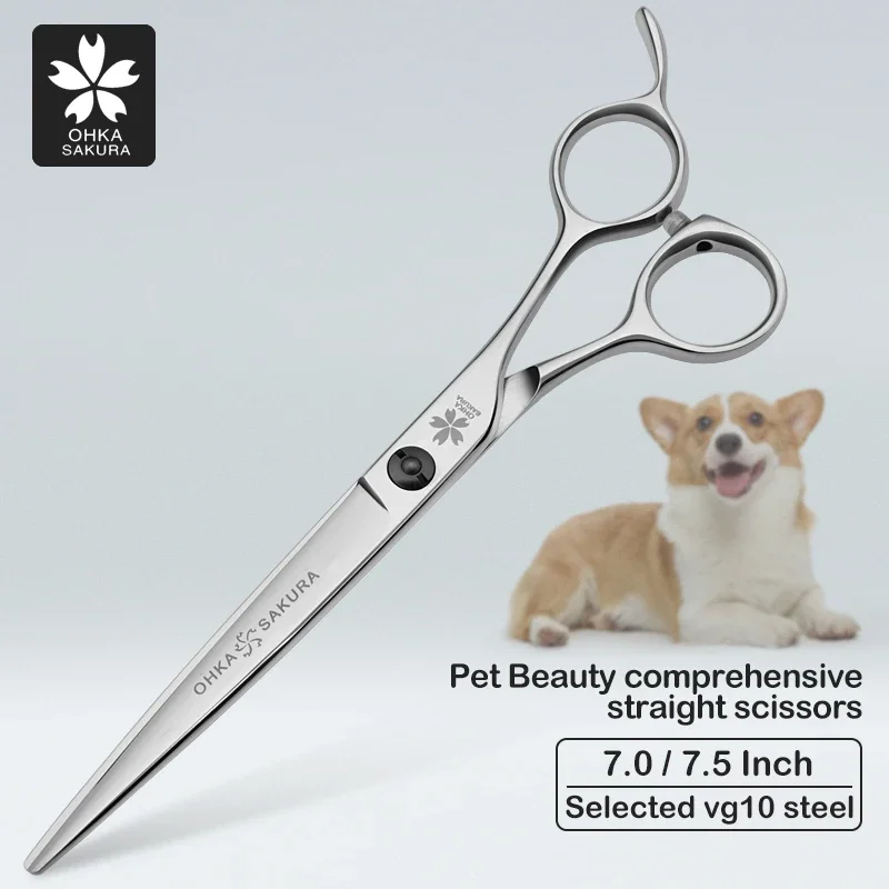 Sakura Pet Beauty Comprehensive Direct Shear Domestic Vg10 Pet Shop Professional Hairdressing Scissors 7.0 7.5 Inches