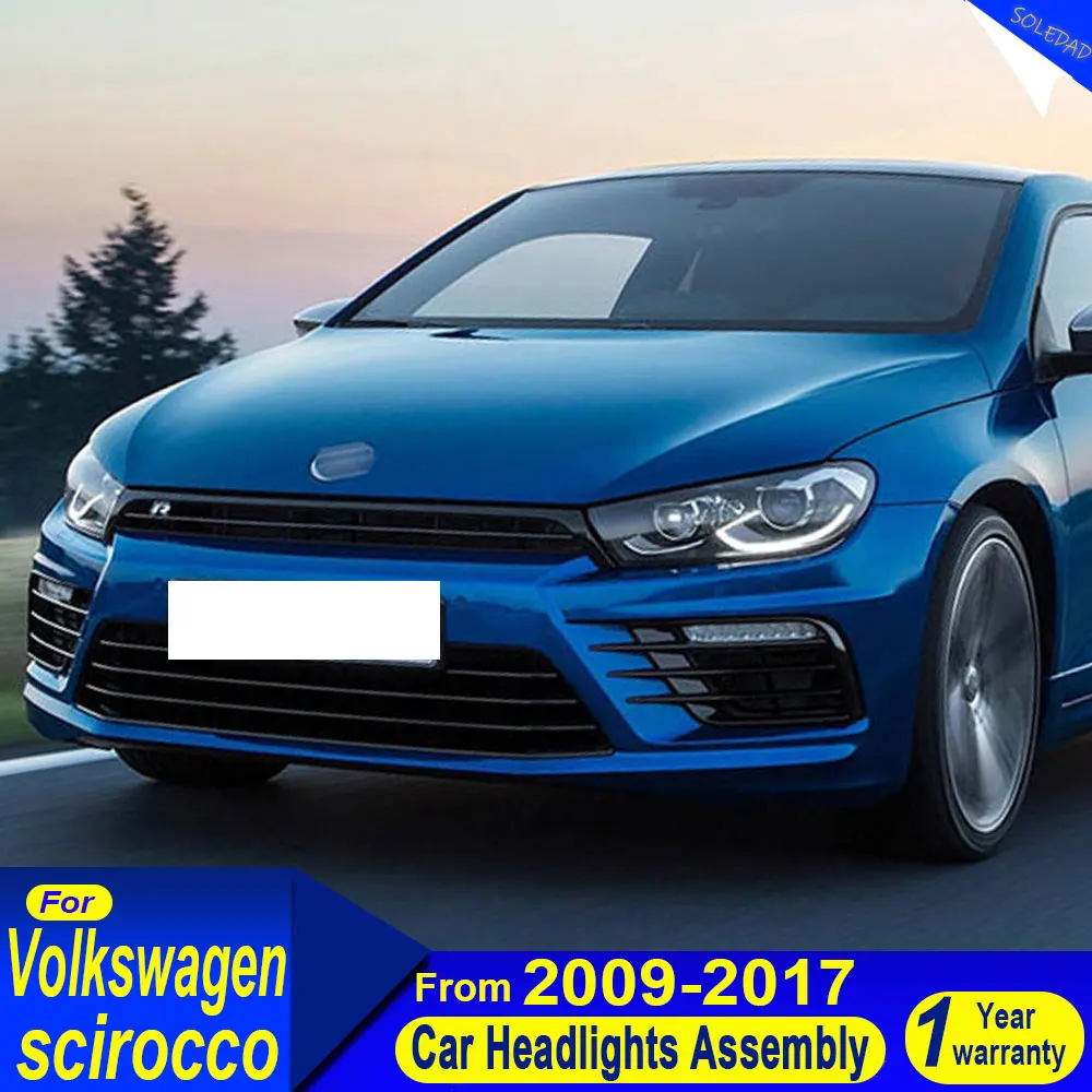 A Pair Lights for Volkswagen Scirocco 2009-2017 Scirocco R LED Car Headlights Assembly Upgrade Bifocal Lens Blink Signal Lamp