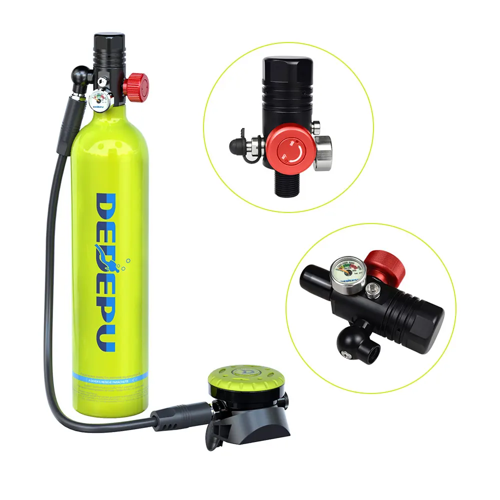 DEDEPU high quality 1L diving air tank with glasses set own USA overseas warehouse diving gear equipment