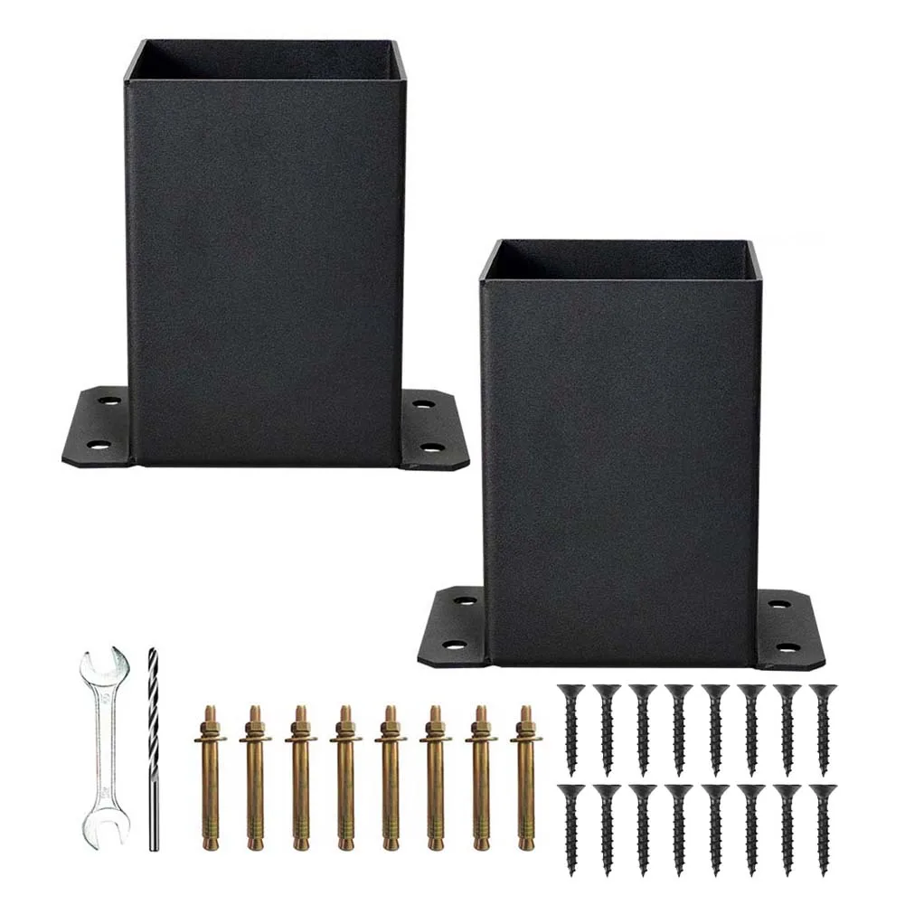 Anchor Post Protection Kit Iron Stake Bracket For Mailbox Fence Stair Outdoor Reinforcement Tool Set Easy Install Prevents Tilt