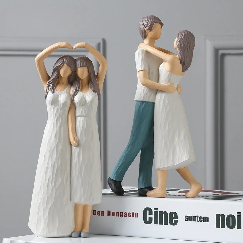 Happy Family Resin Statue Heartwarming Home Decor, Wedding/Anniversary Gift, Handcrafted Family Figurine use 