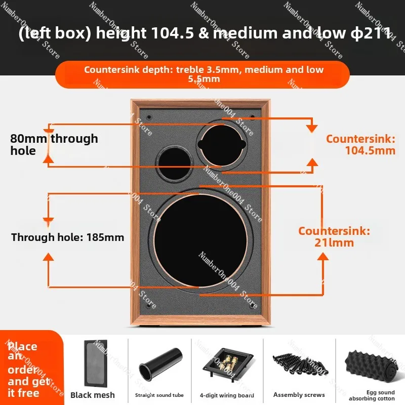 

Applicable To 8-inch Empty Box Body Two-way Bookshelf Speaker DIY Huiwei Speaker Passive Audio Wooden Empty Box Shell