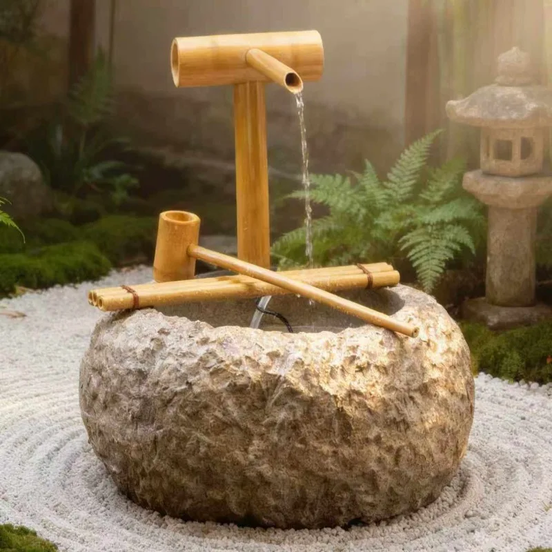 Outdoor Water Fountain  Zen Flowing Water Feature for Garden  Patio  Yard  Feng Shui Decor for Home Office  Balcony Study