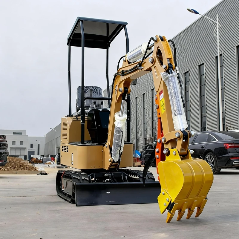 Mini excavadora de 0.8 toneladas con motor YANMAR, motor diésel para construcción y agricultura, cumple con las normas Epa/Euro 5 de Europa, mini excavadora con herramientas.