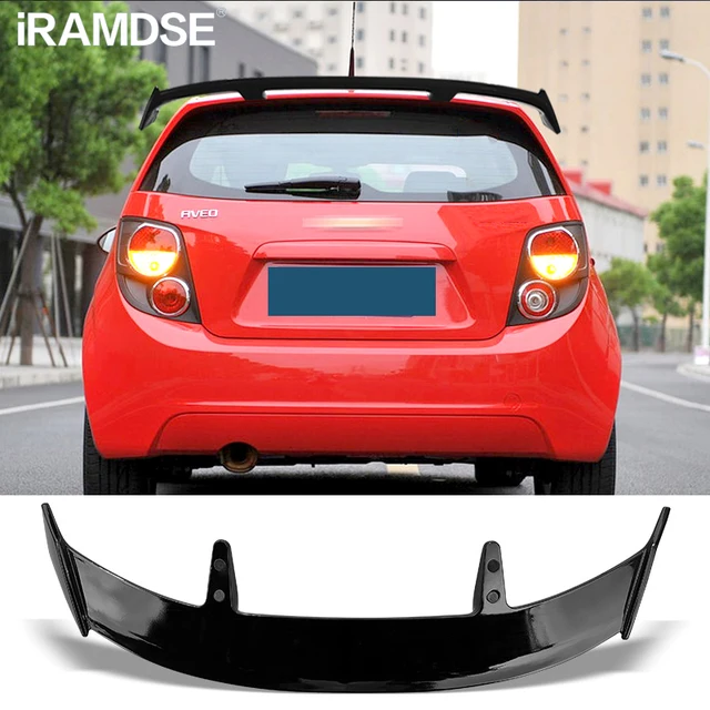 Spoiler Sonic do Chevrolet Aveo Sonic 2011-2020, tylne skrzydło bagażnika samochodowego, wykończenie w stylu karbonu, typ TE, materiał ABS, akcesoria.