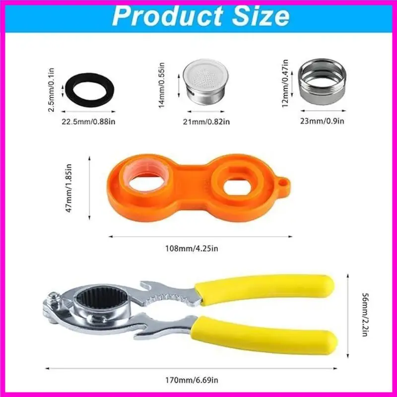 57BE 6Pcs Faucet Aerator Removal Wrench Faucet Bubbler Wrench Aerator Disassembly