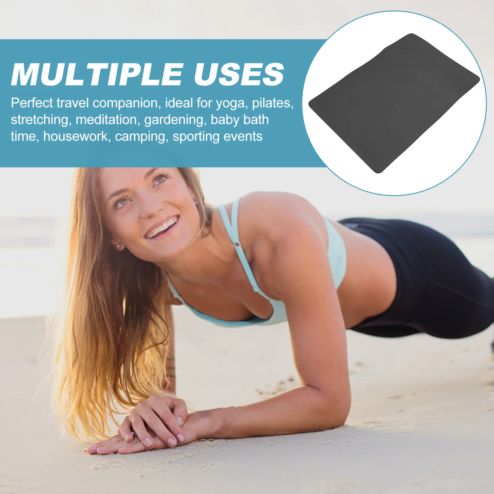 

Thickened Knee Pad Tpe Yoga Mat Flat Support Pad Plank Kneeling Cushion Exercise Mat For Fitness Workout Yoga Knees Protection