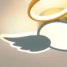 

Kawaii Angel Heart Shape Ceiling Light for Kids Room Girl Bedroom Deco Pink Chandelier Children Princess Lustre Led Ceiling Lamp
