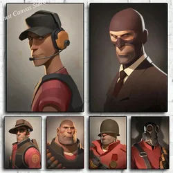 Modern Video Game Team Fortress 2 Spy Soldier Sniper TF2 Portraits Print Poster Canvas Painting Wall Art for Room Home Decor