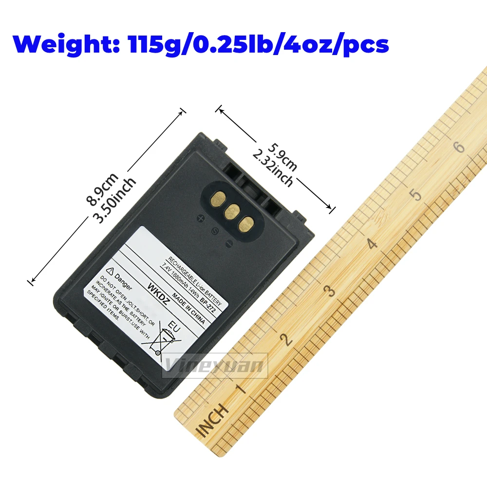 2 pièces 1880mAh ICOM BP-272 Remplacement Batterie pour ICOM IC-31 IC-31A IC-31E IC-51A IC-51E IC-51 Radio Rechargeable