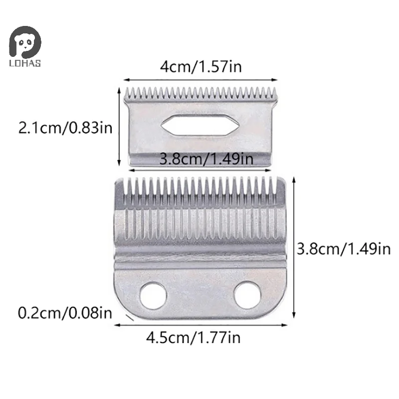 ●★ 2pcs 3.8/4.5CM Professional Clippers Blades Replacement Precision 2 Holes Adjustable Hair Trimmer Parts Stainless Steel