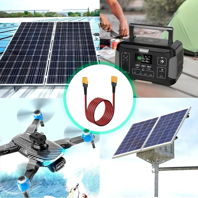 Cable de carga Solar para conector macho a hembra XT60 para ALLPOWERS R600 R1500 R2500 S2000 Ecoflow RIVER y DELTA Anker SOLIX