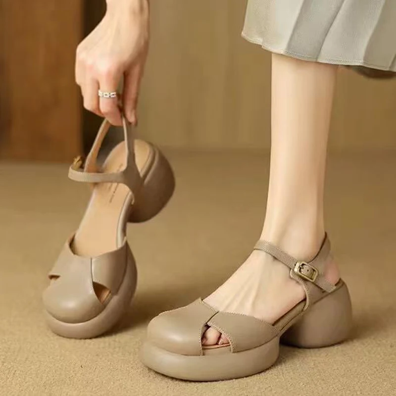 

Platform Women's Sandals High Heels Shoes Fashion Woman Slippers Summer 2026 Casual Chunky Walking Shoes Slingback Sport Zapatos