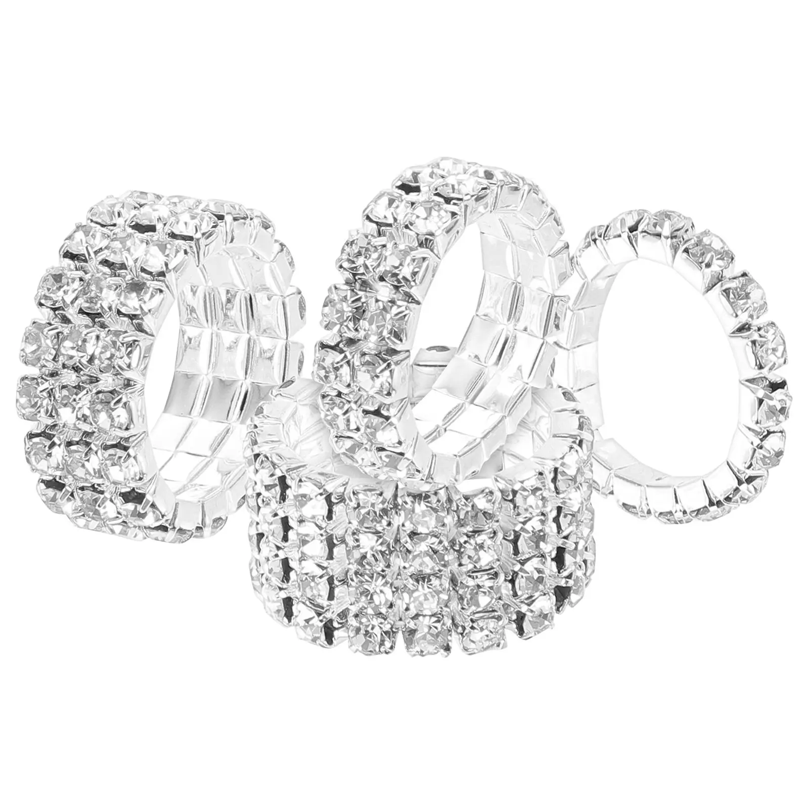 4 Pcs Diamond Rhinestone Jewelry Wedding Rhinestones Women Silver for Anniversary Bands Man