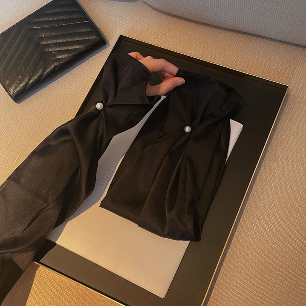 Защита от солнца Рукава из шелковой ткани Тонкие жемчужные дышащие длинные рукава Рукава для рук Защита от ультрафиолета Пряжа Солнцезащитные чехлы для рук