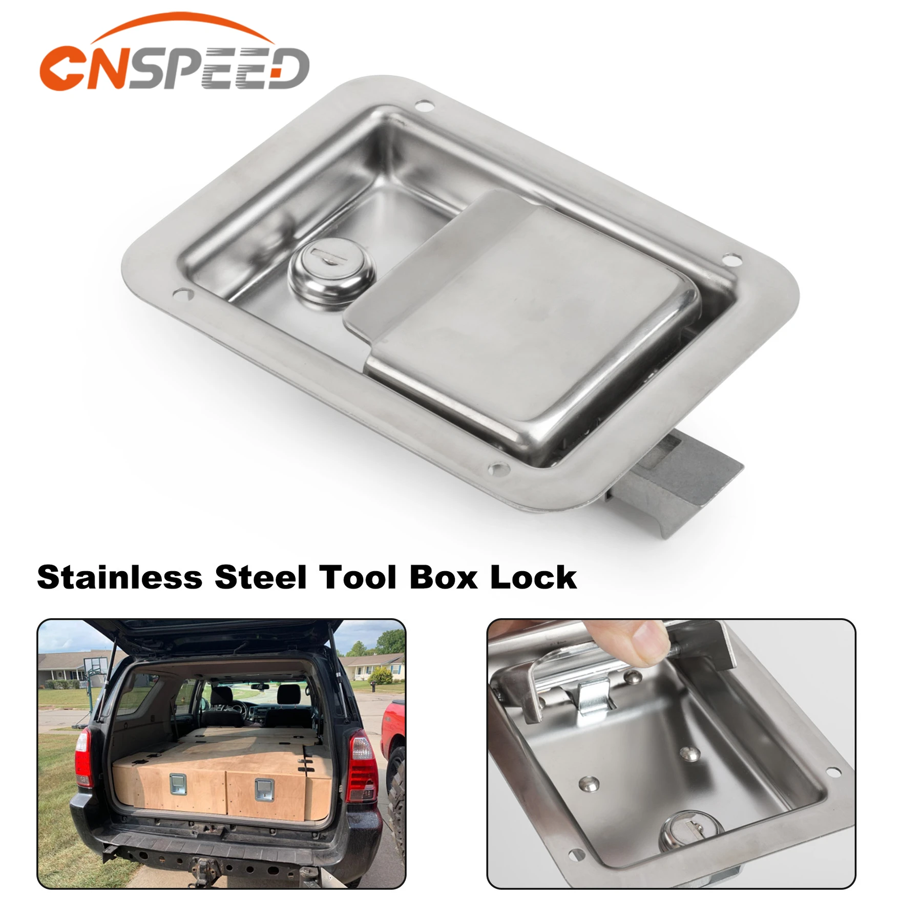 Stainless Steel Cabinet Door Lock Truck Toolbox Latch With Keys  Marine Pickup Yacht Boat Cupboard Accessories Bus Handle Lock