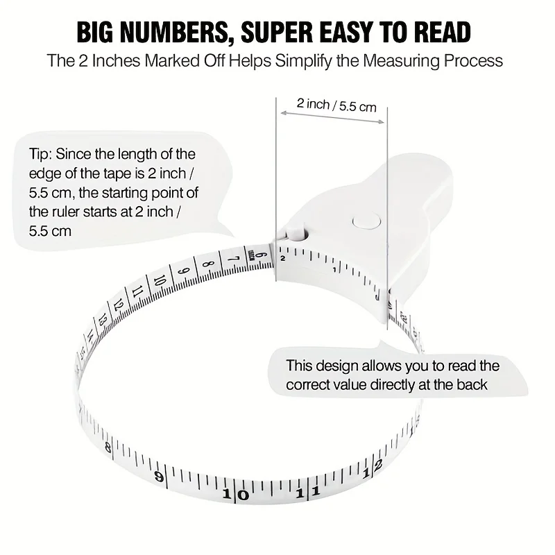 Automatic Telescopic Tape Measure Body Measuring Tape Sewing Ruler Tools Centimeter Tapes For Body Meter Measure White Tools image 5