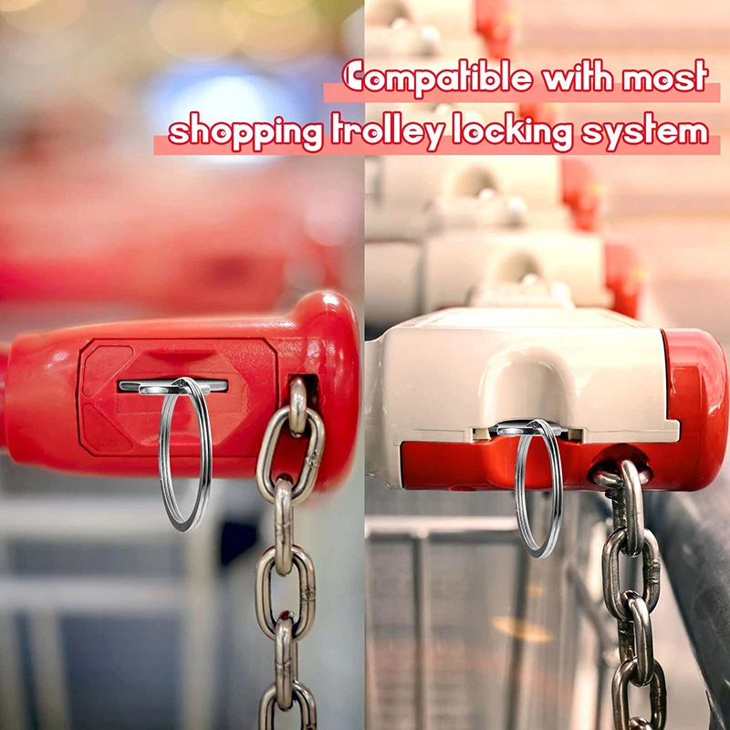 Shopping Trolley Remover Key Ring Token Chip With Carabiner Hook Practical Metal Portable Durable Universal Supermarket Portable