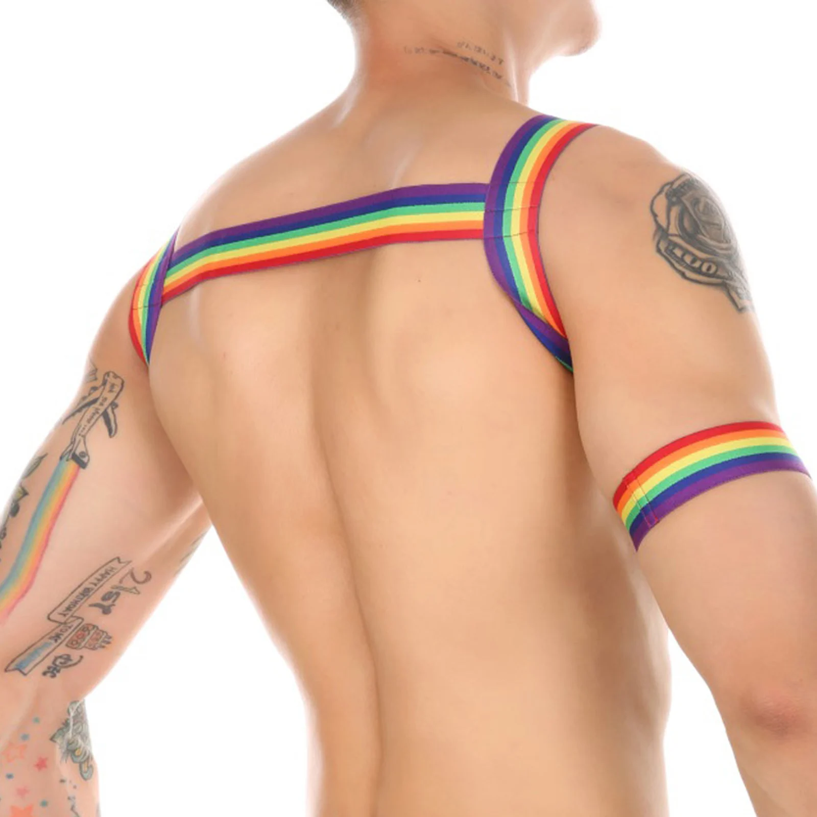CLEVER-MENMODE-lencería con tirantes para hombre, de alta elasticidad de Bondage traje Sexy, con banda para el brazo, para Club nocturno
