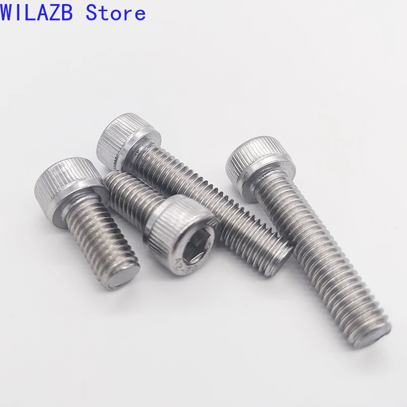 M3 M4 M5 M6 M8 M10 M12 DIN912 Lengthened Long 6 to 100mm 304 Stainless Steel Hexagon Hex Socket Head Allen Cap Screw Bolt
