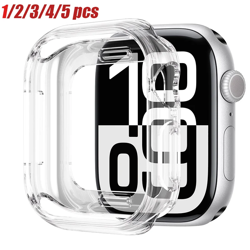 Protecteur d'écran en TPU souple, 1 à 5 pièces, pour Apple Watch 10 9 8 45mm 41mm 44mm 42mm 46mm, coque complète IWatch série 7 SE 6 5 4 3 2