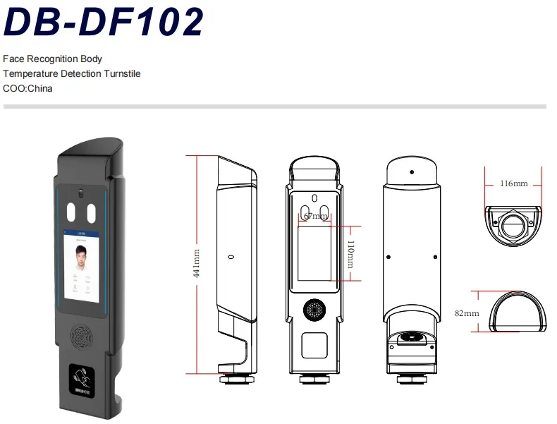 Sistema de controle de acesso com reconhecimento facial Android à prova d'água de 5 polegadas 1080P