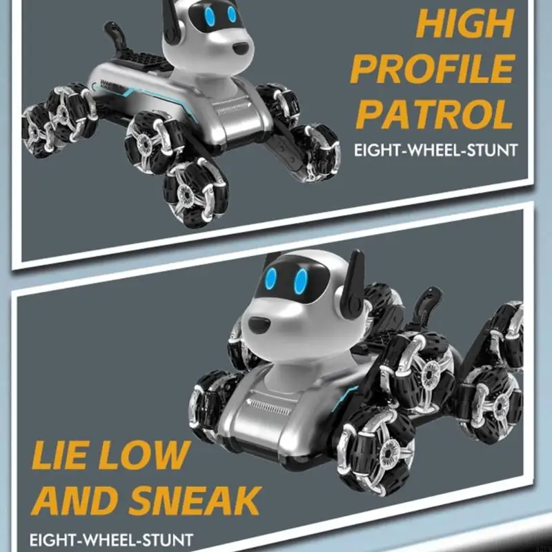 Cảm Biến Cử Chỉ Thú Cưng Thông Minh Robot Biến Hình Đồ Chơi Chó Xe Ô Tô Điều Khiển Từ Xa Với 8 Bánh Xe Dành Cho Trẻ Chơi Lưu