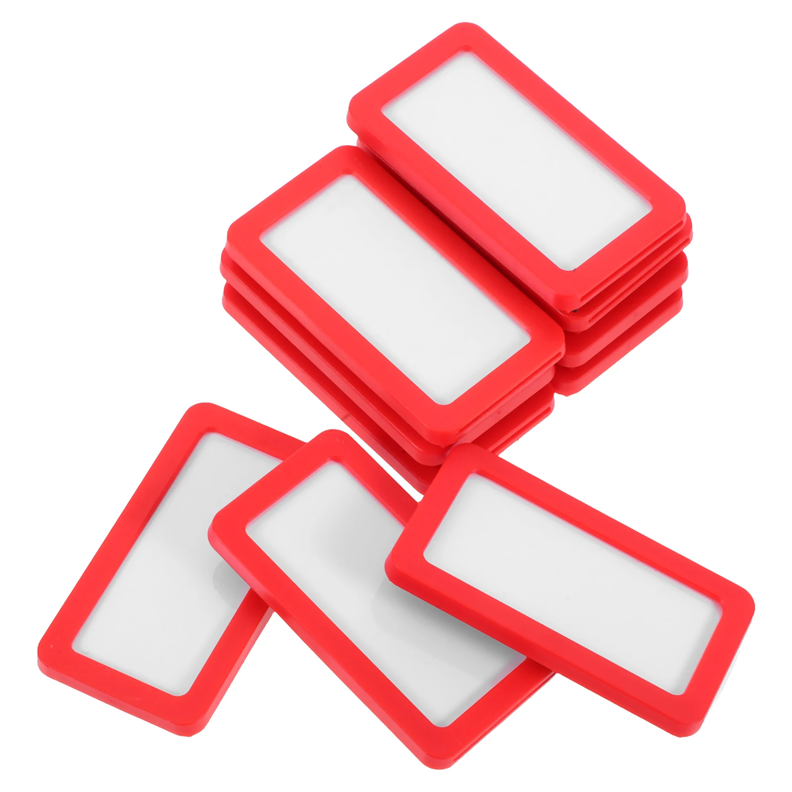 

10 Pcs Magnetic Label Cabinet Magnets with File Labels Insert Cards Rubber Data Holders