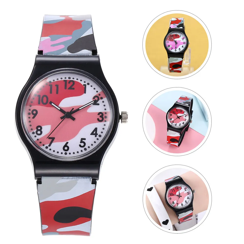 

1 шт., водонепроницаемые детские камуфляжные прочные часы, кварцевые часы, прочные, регулируемые, классный подарок для занятий спортом на открытом воздухе