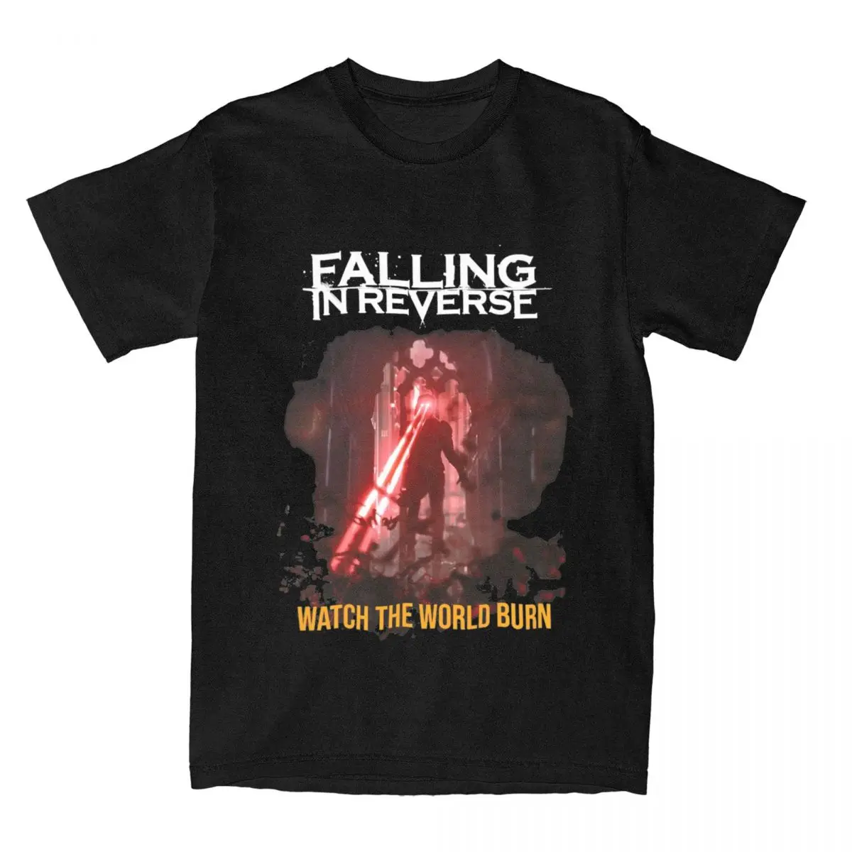 Funny Falling In Reverse Watch The World Burn Rock Band T Shirt Men Women Pure Cotton Tee Shirt Summer Tops