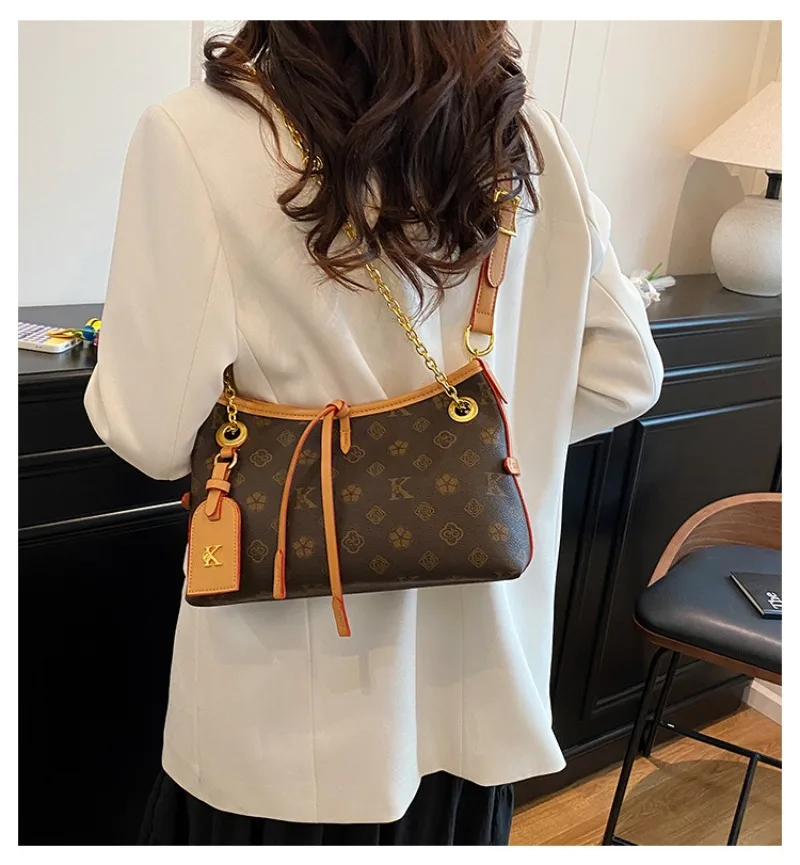 

Женская французская большая сумка 2025 года — трансформируемая сумка через плечо, просторный кошелек с ремешком-цепочкой для работы/путешествий ‌