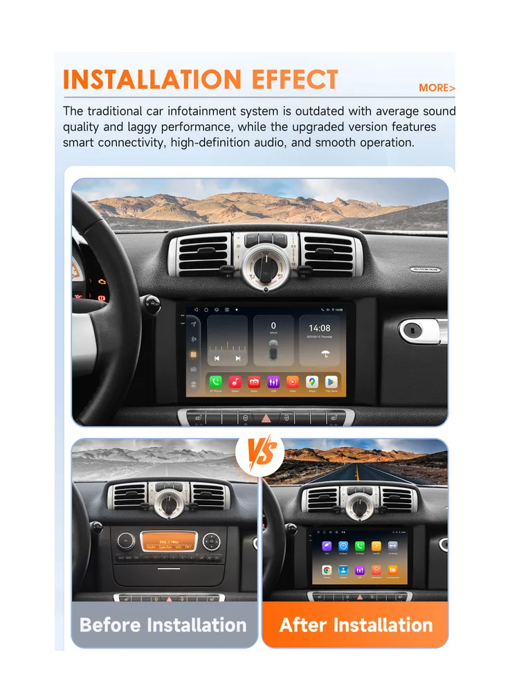 6115 8 Core Android Auto radio für Smart fortwo 451 2011 - 2015 Carplay für Apple Multimedia 360 Kamera GPS auto intelligen Bildschirm