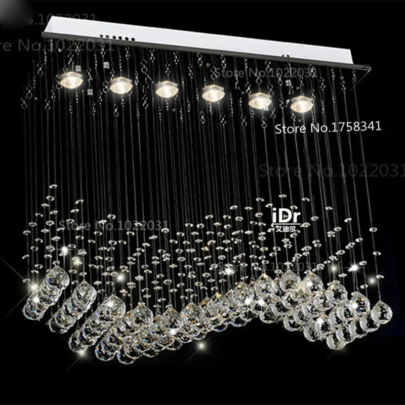 mordern hanging lamp Luxury Restaurant Dining Room Crystal Chandelier Bed Curtain Partition Rectangular Shop Pendant Light