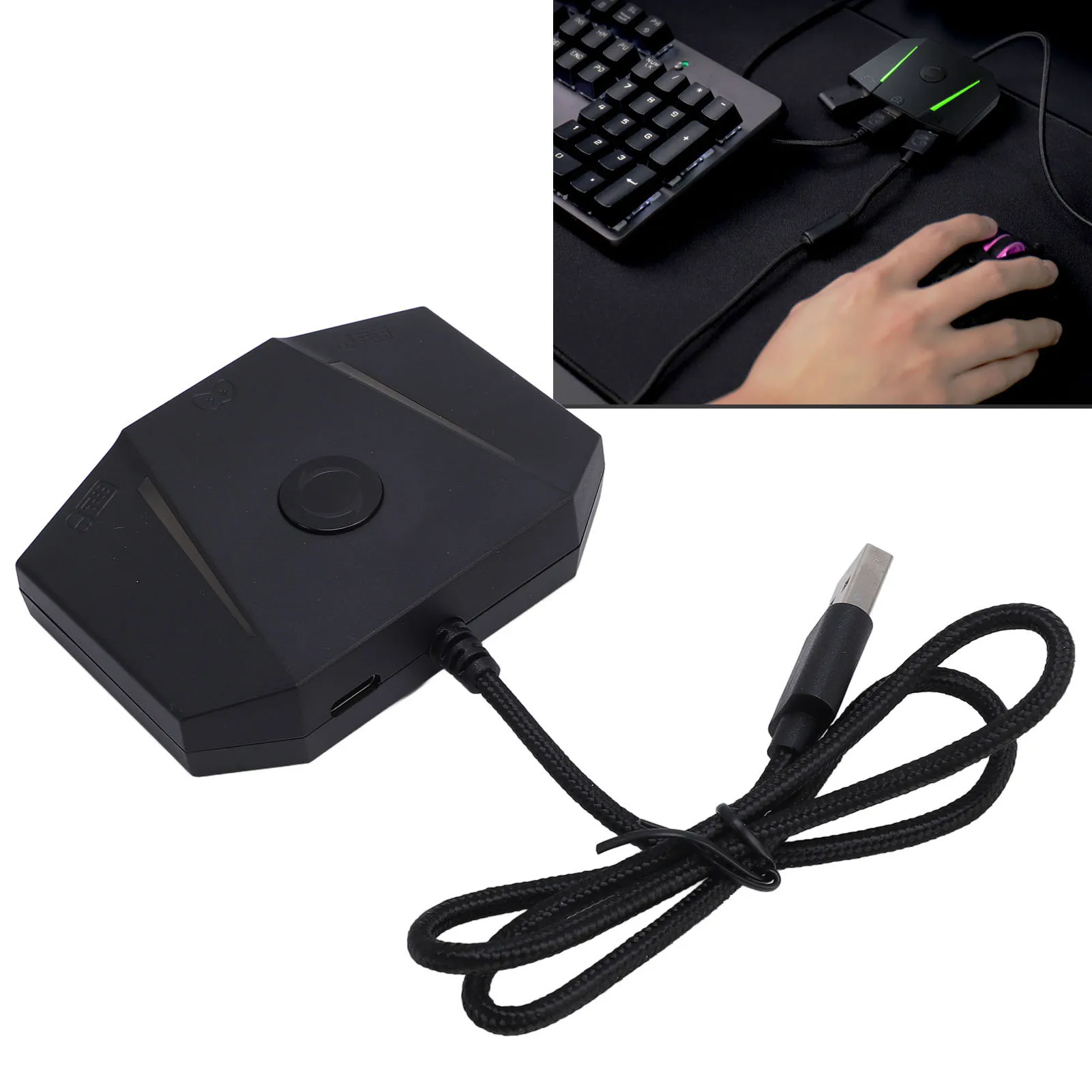 

Mouse Keyboard Converter Mouse Keyboard Adapter APP Control USB Interface Widely Compatible Simple Setup 3.5mm Jack for Switch